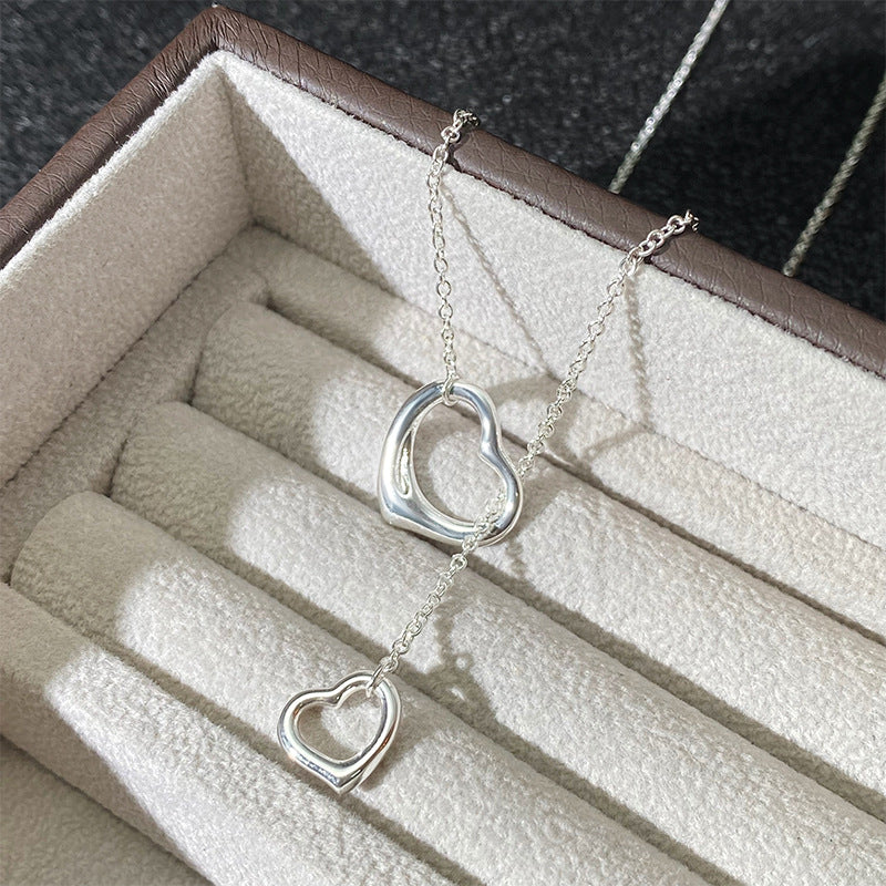Polished Silver Heart Pendant Necklace


