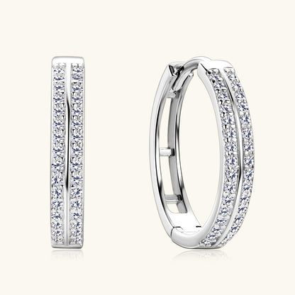 Pave Set Moissanite Gold Huggie Hoops

