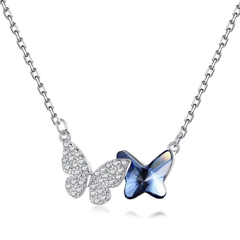 Crystal & Pave Butterfly Necklace

