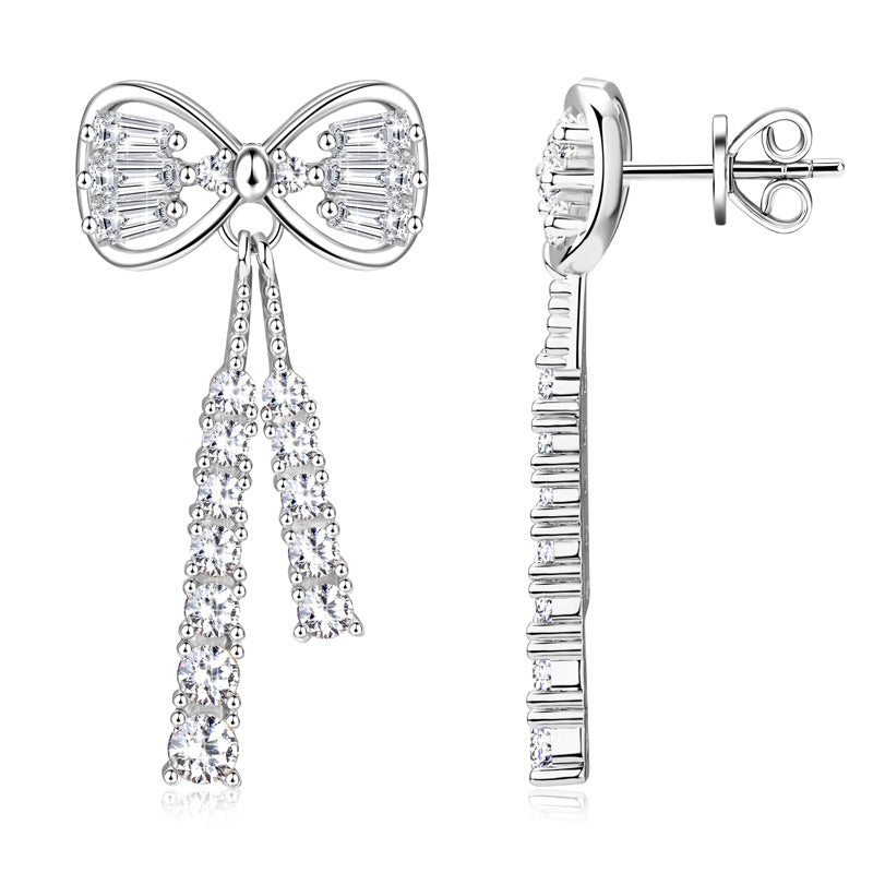 Perfect Cut Moissanite Bowknot Dangles

