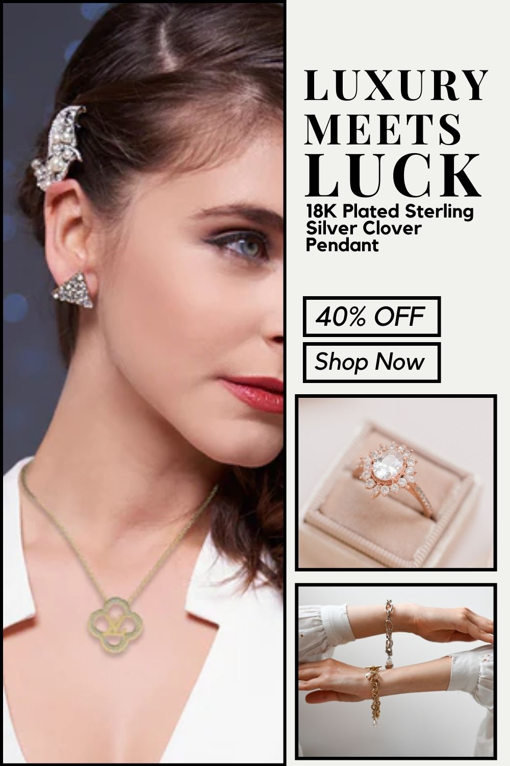 Dazzling Zirconia Clover Pendant