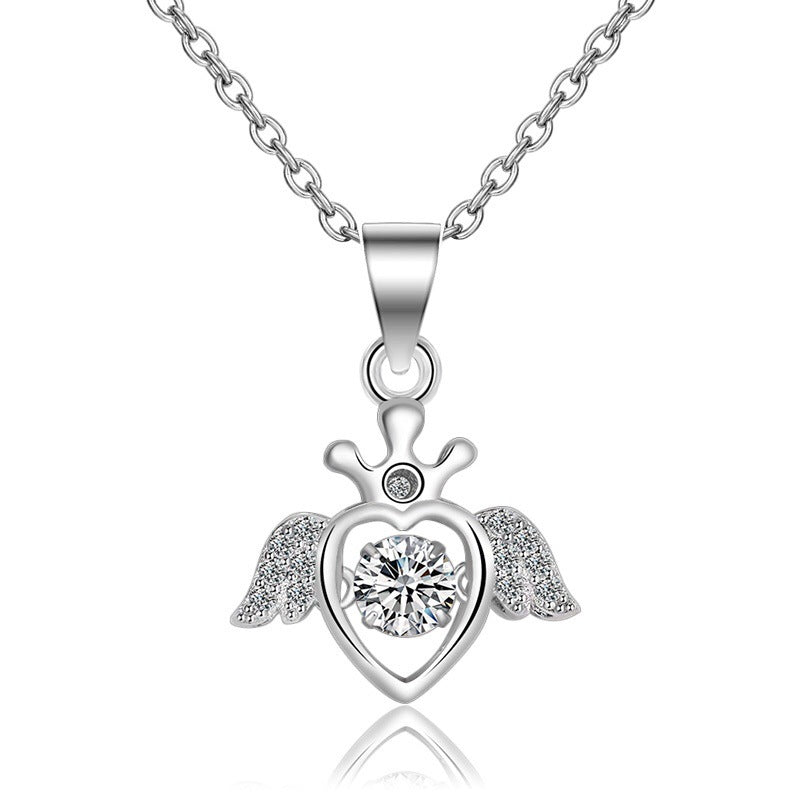 Bling Angel Heart Necklace


