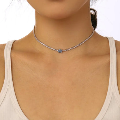 Elegant Cubic Zirconia Choker Necklace