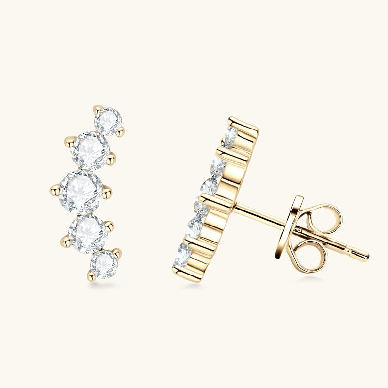 925 Silver Moissanite Crawler Studs

