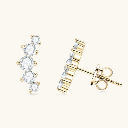 925 Silver Moissanite Crawler Studs

