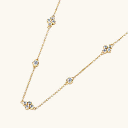 Delicate Silver Moissanite Satellite Necklace

