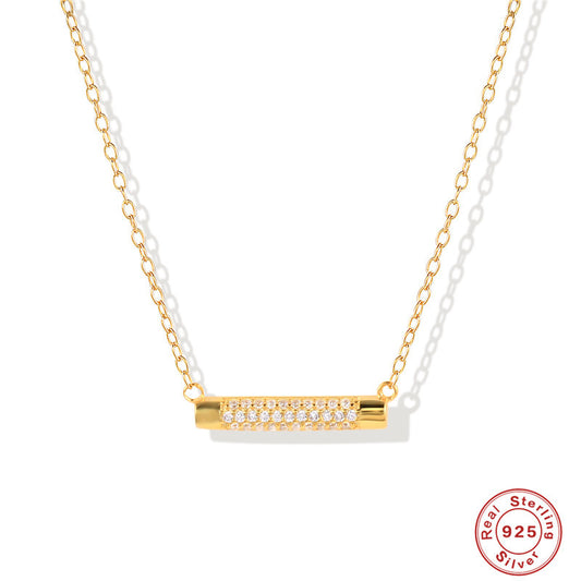 Modern Diamond Bar Necklace