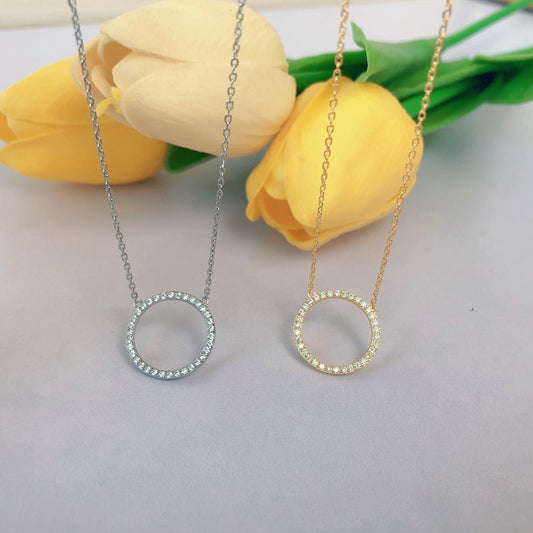 Elegant Diamond Circle Pendant