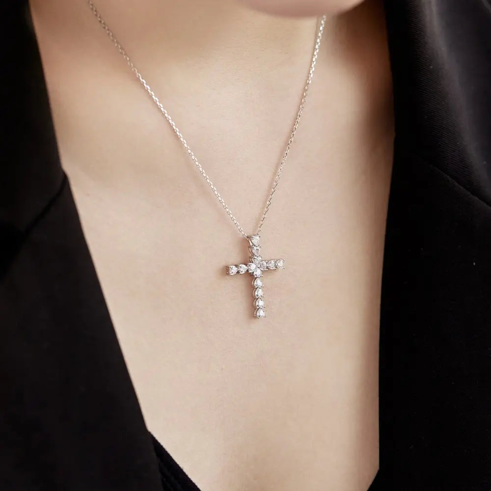 Elegant Diamond Cross Necklace