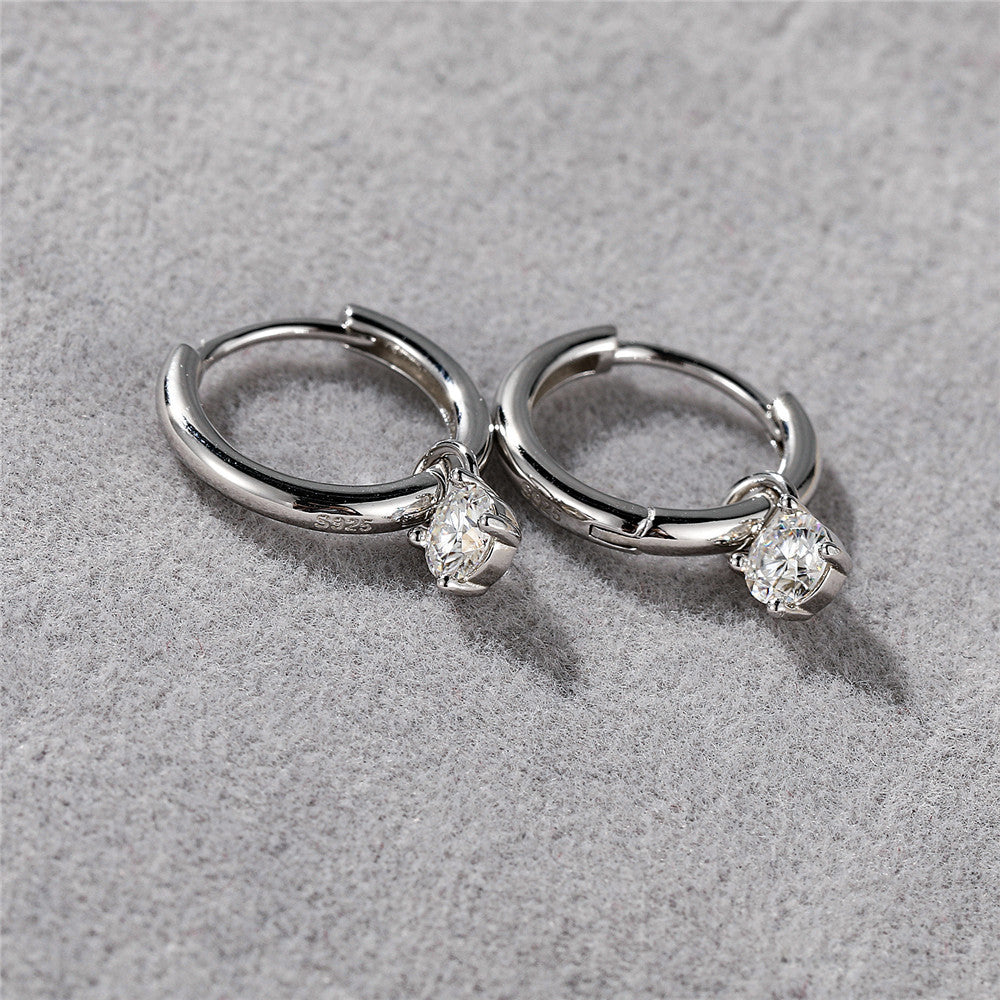 Sparkling Diamond Hoop Studs