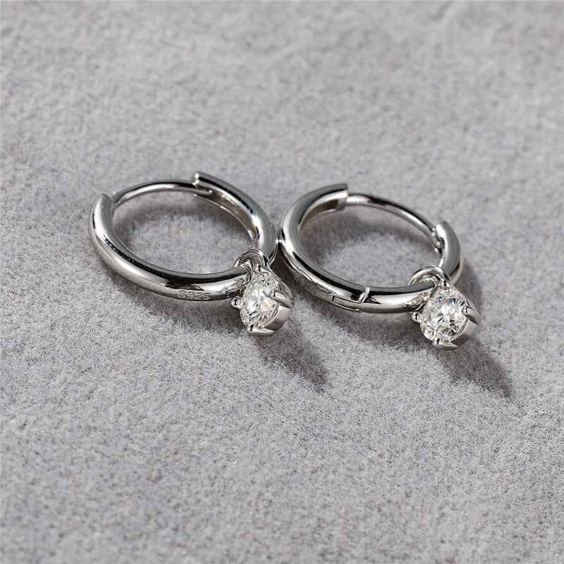 sparkling silver dangle hoop earrings – Elegant and Stylish Jewelry