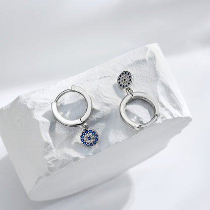 evil eye silver earrings