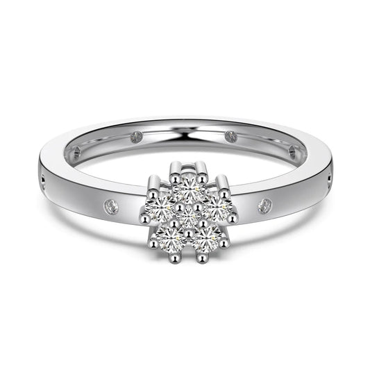 Elegant Flower Zirconia Ring