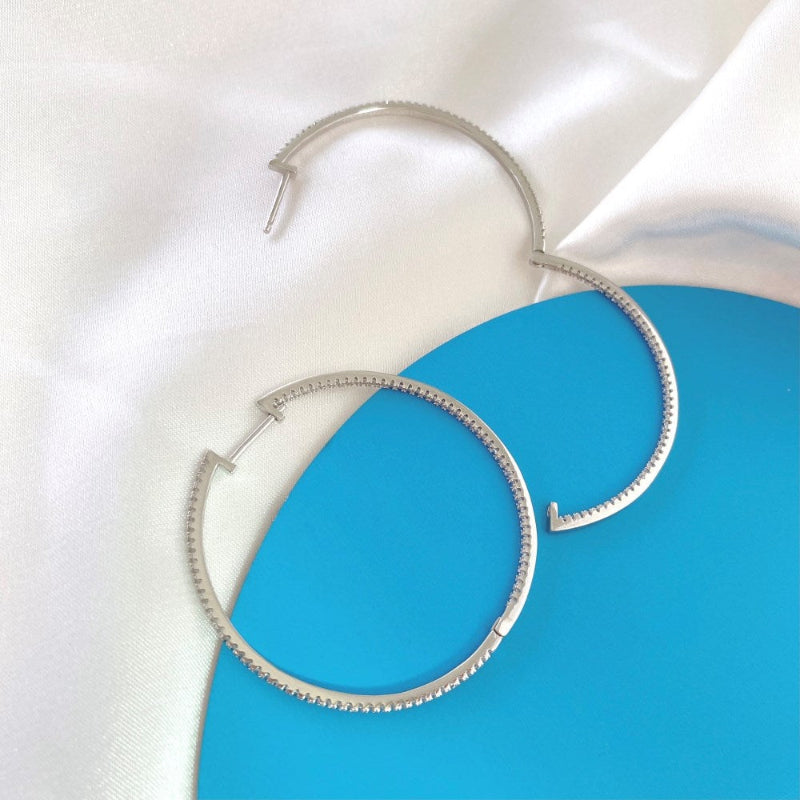 Classic Diamond Hoop Earrings

