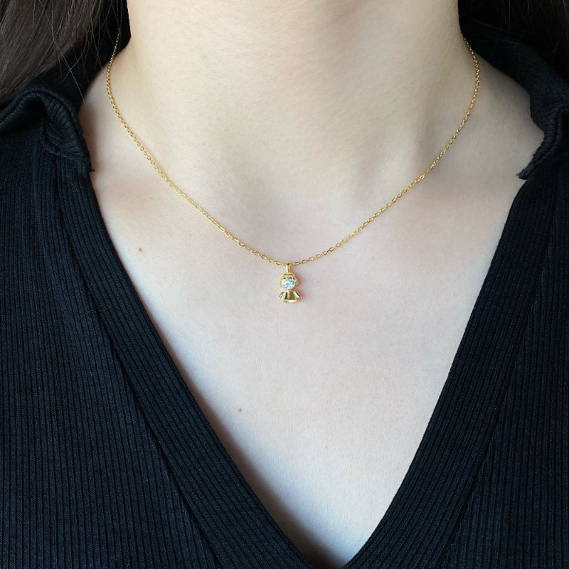 Dainty Diamond Girl Necklace


