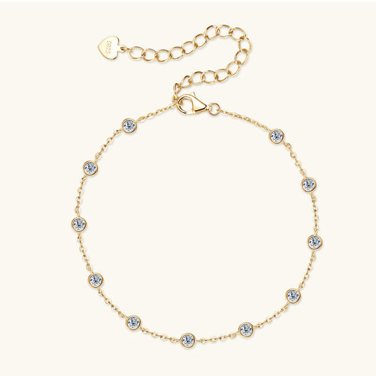 Dainty 925 Sterling Silver Sparkle Chain Bracelet

