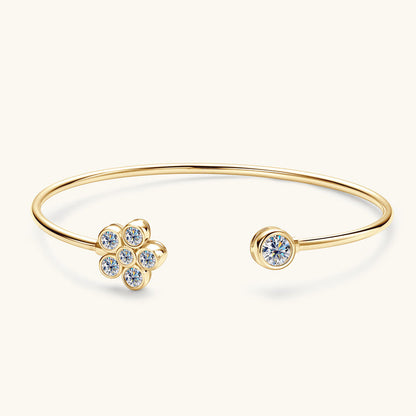 Dainty 925 Silver Moissanite Cuff Bracelet

