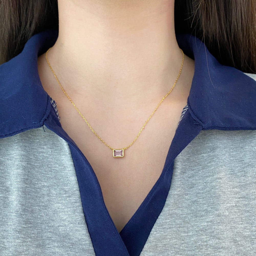 Square-Cut Diamond Pendant