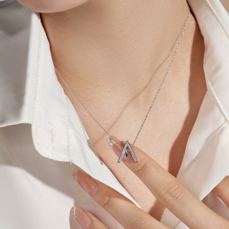 Dainty Gold Letter A with a Choice of Gemstone Accents

