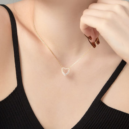 Double Row Crystal Heart Pendant

