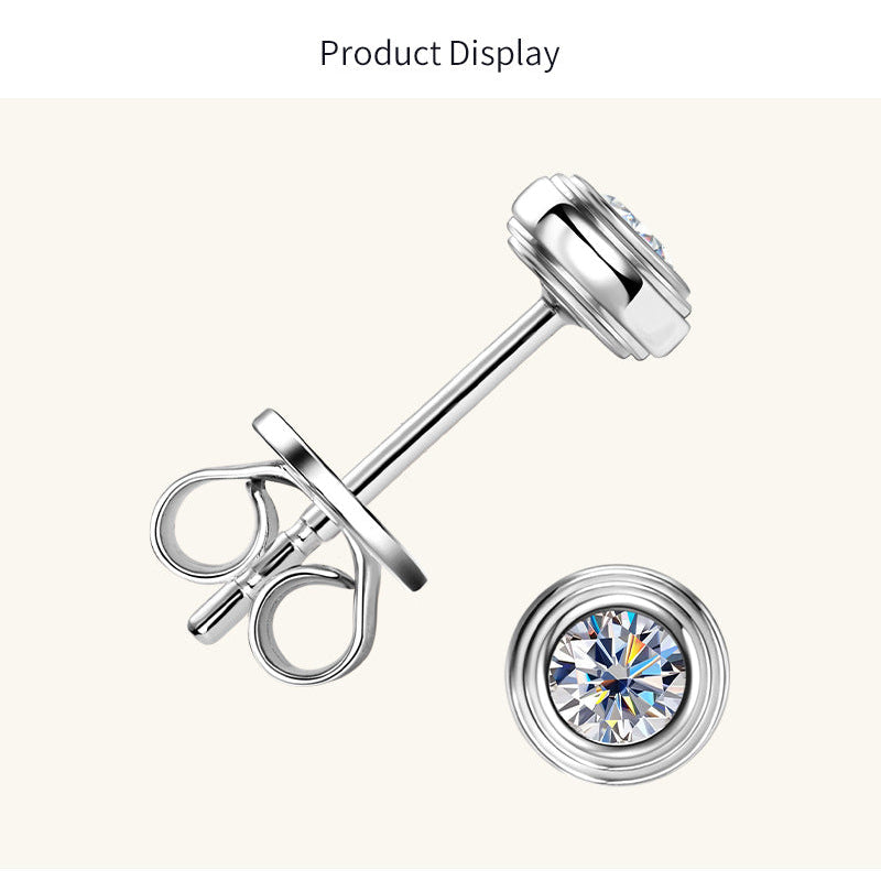 Sparkling Moissanite Button Studs in Gold

