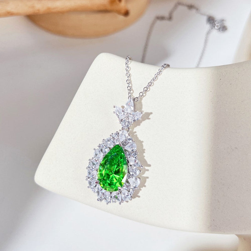 silver pearl drop necklace