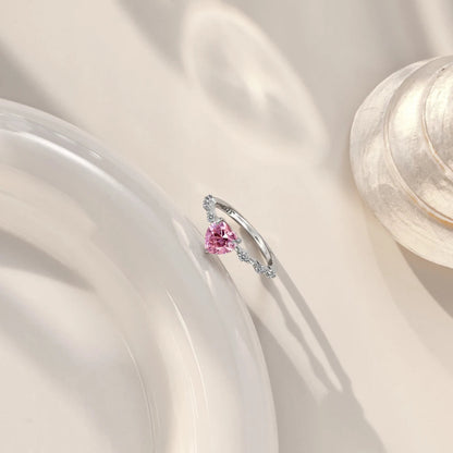 Shimmering Heart Zirconia Ring