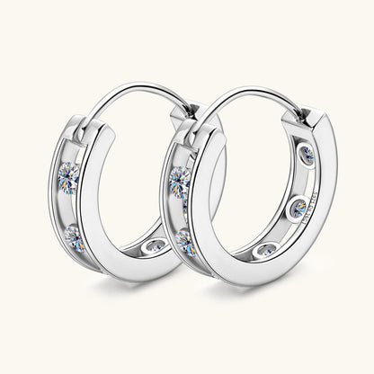 D Color VVS1 Moissanite Inset Hoops

