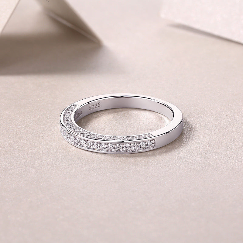 Minimalist Moissanite Wedding Band

