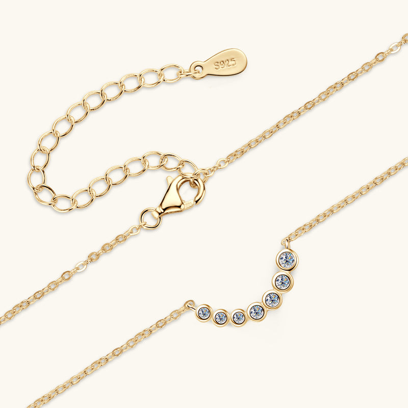 Sparkling Moissanite Bezel Set Arc Pendant

