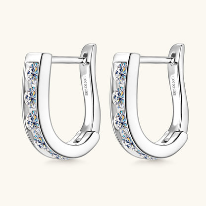 Sparkling Moissanite Row Huggie Earrings


