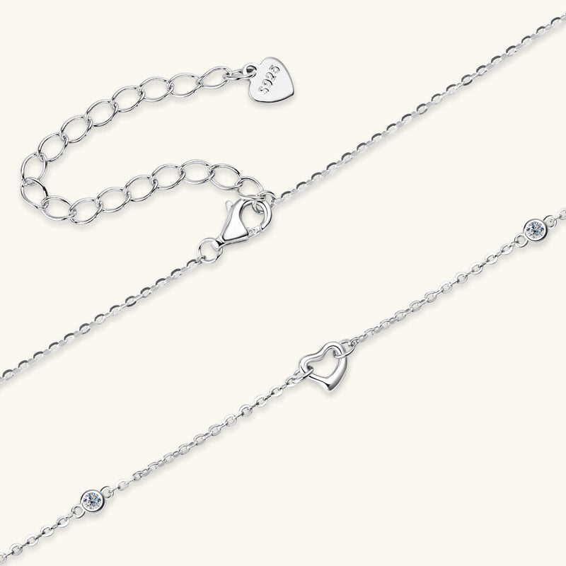Sparkling Moissanite Accent Heart Pendant Necklace

