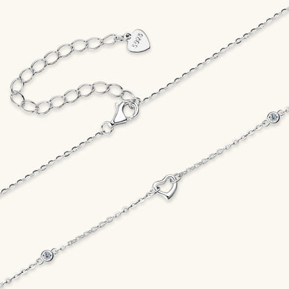 Sparkling Moissanite Accent Heart Pendant Necklace

