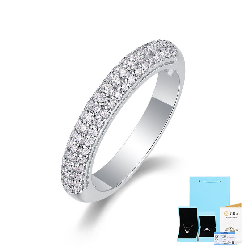 S925 Silver Moissanite Half-Eternity Band

