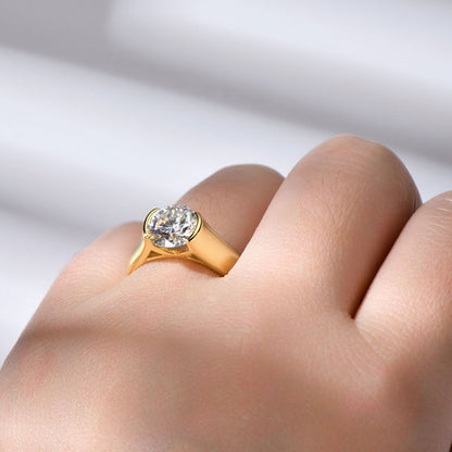 Simple Moissanite Solitaire Ring