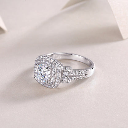 Rhinestone Accented Moissanite Engagement Ring

