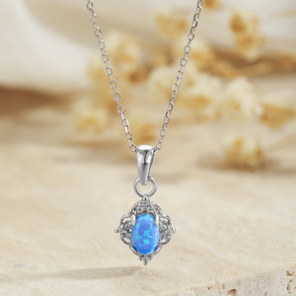 Elegant Opal Pendant Necklace