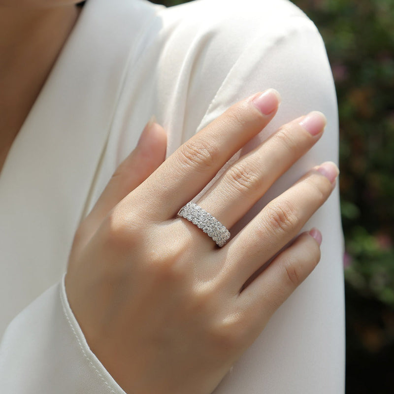 Brilliant Cut Moissanite Wide Band

