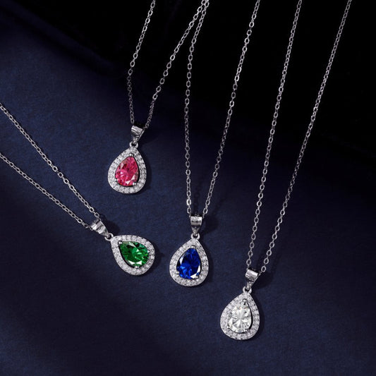 diamond pear drop necklace