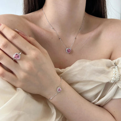 Minimalist Pink Heart Bracelet

