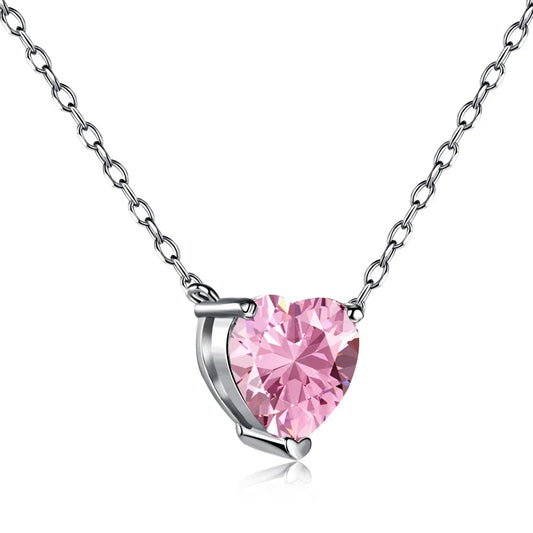 Elegant Rhodium Heart Necklace