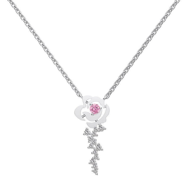 Sparkling Floral Drop Necklace

