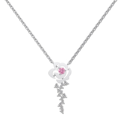 Sparkling Floral Drop Necklace

