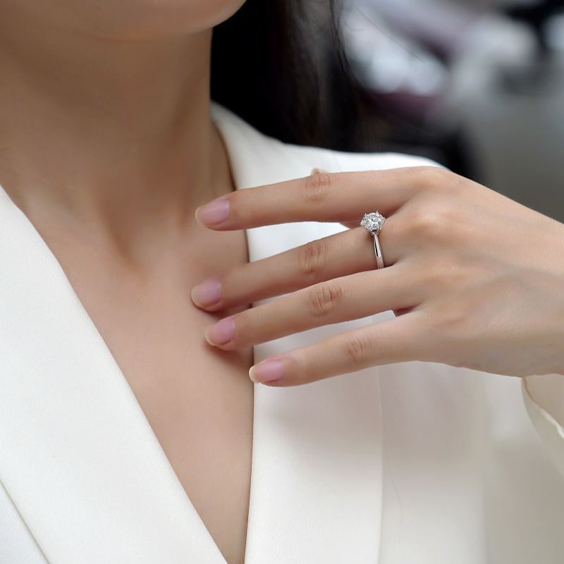 Brilliant Moissanite Solitaire in White Gold 