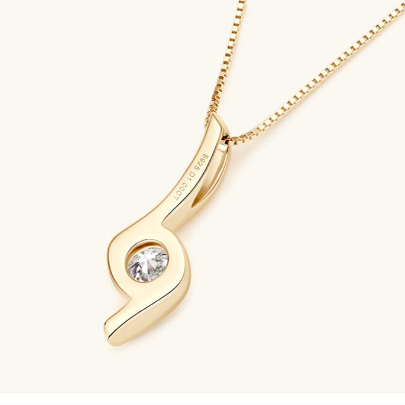 Sculptural Moissanite Drop Necklace


