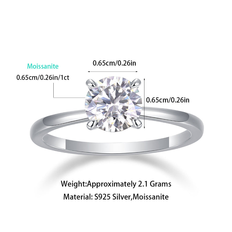 Timeless 1 Carat Moissanite Solitaire Band

