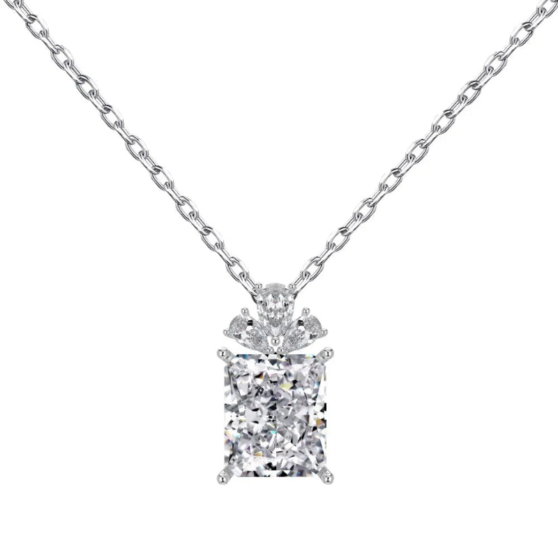 Sparkling Sterling Silver Rectangle Pendant