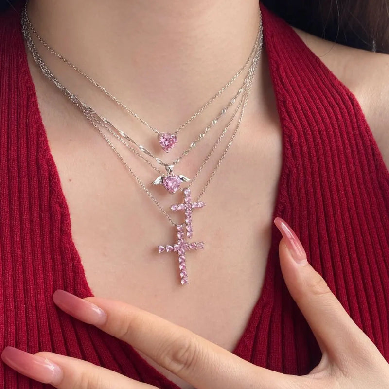 Classic Rhodium Heart Necklace