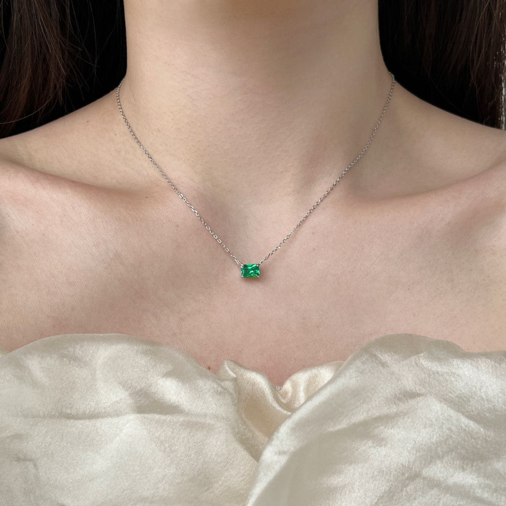 Bold Gemstone Square Necklace