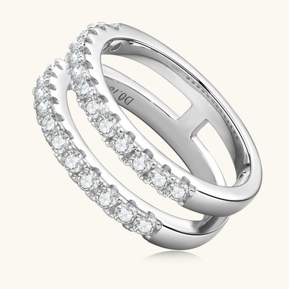 Dainty 925 Silver Pave Set Stackable Rings

